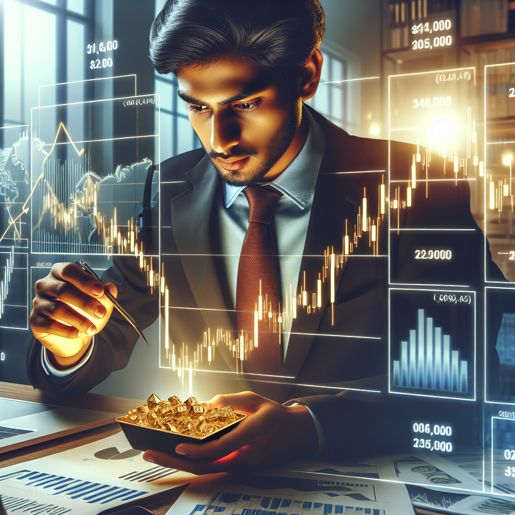 Gráficos ascendentes e ícones de ações, representando crescimento financeiro