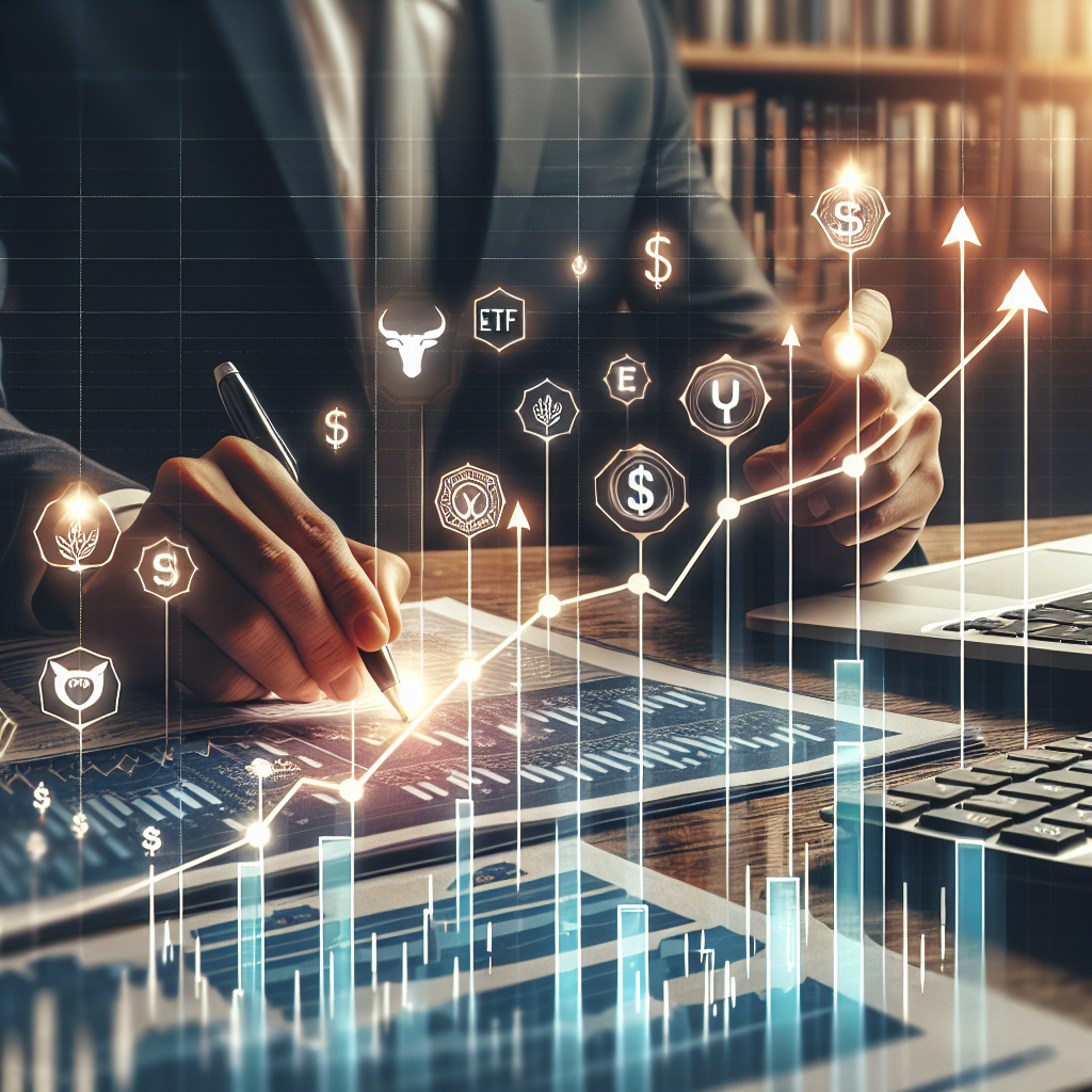 Gráfico de crescimento financeiro com ETFs