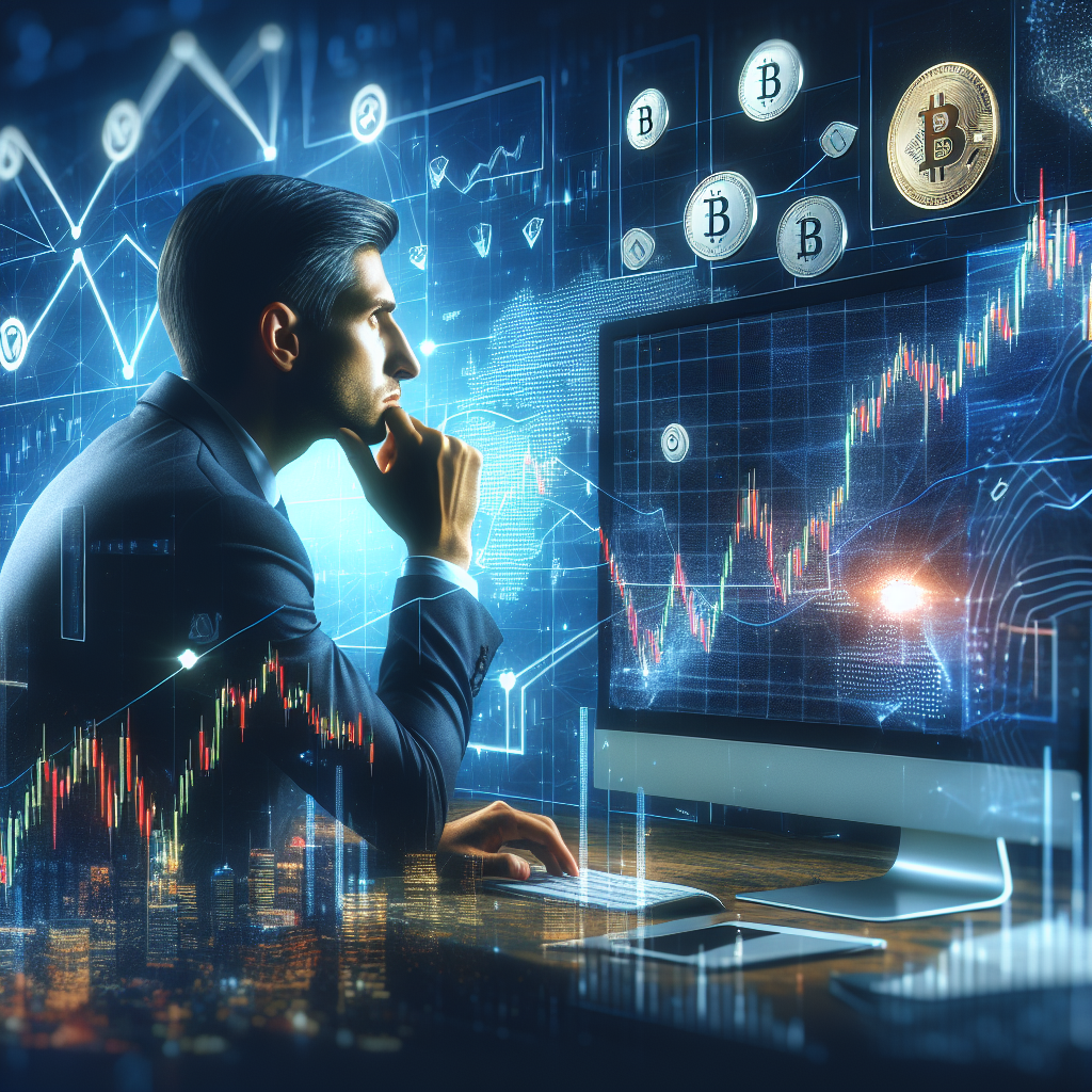 Trader analisando gráficos de ações, Forex e criptomoedas