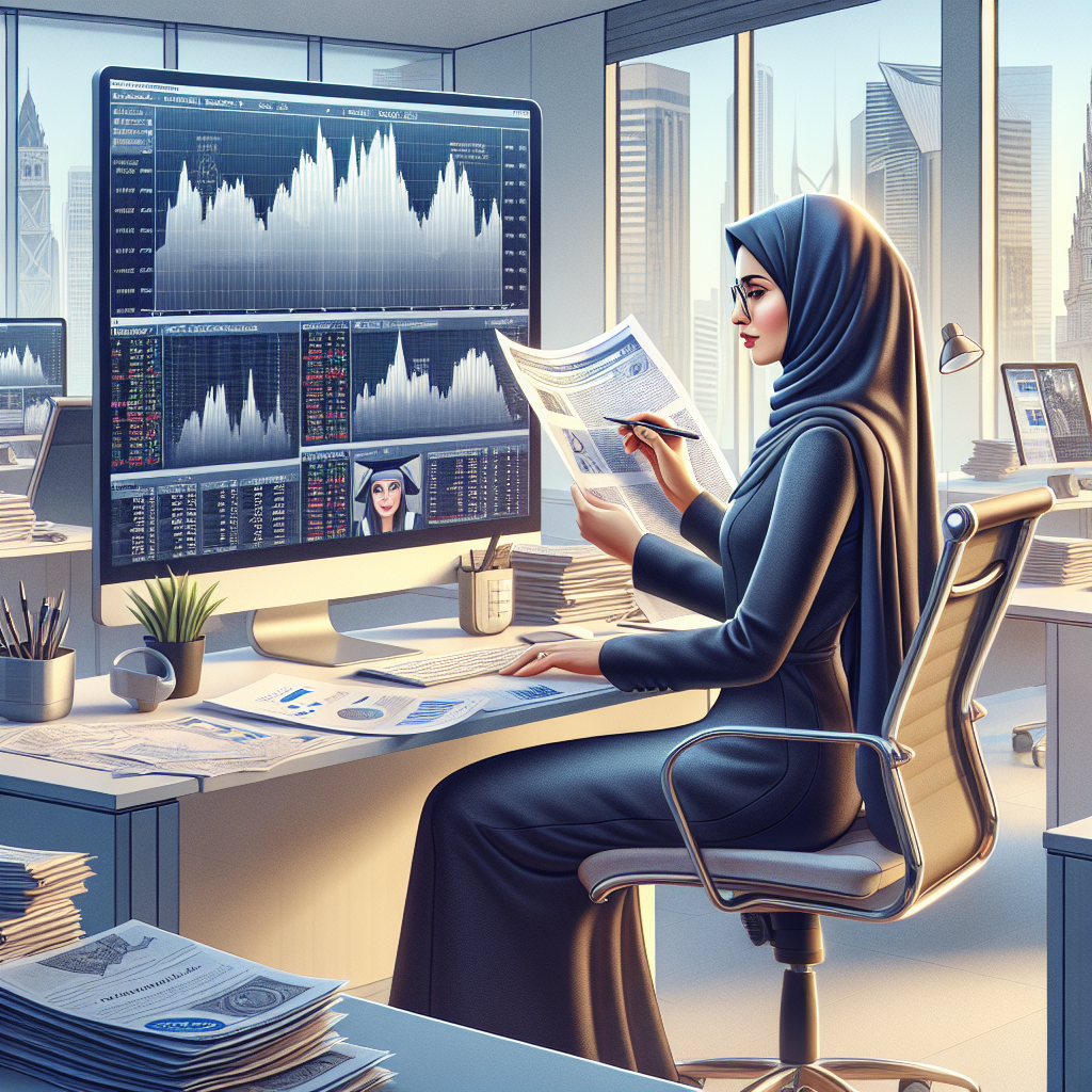 Dicas práticas para investir, mostrando uma pessoa analisando gráficos e documentos em um ambiente de escritório.